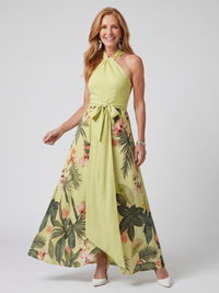 Meadow | Abito Maxi con Collo Halter Drappeggiato