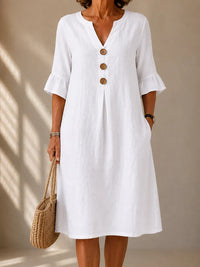 Charlotte | Abito Midi con Bottoni