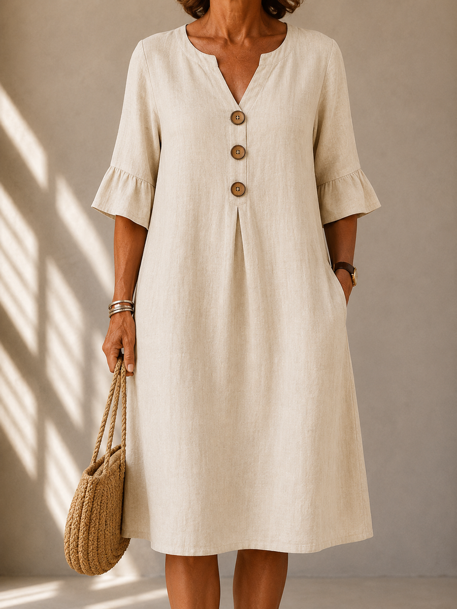 Charlotte | Abito Midi con Bottoni