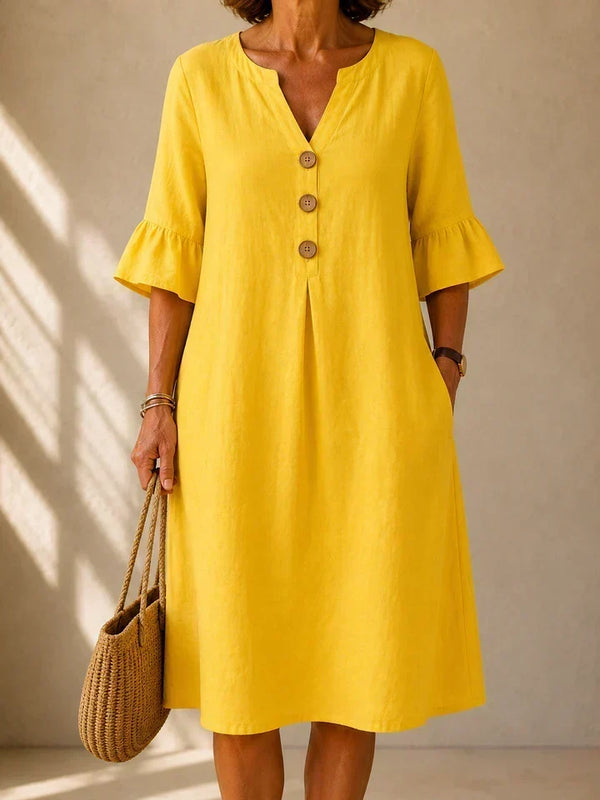 Charlotte | Abito Midi con Bottoni