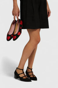Lyn | Elegante Scarpe con Tacco Nero con Motivo Leopardato