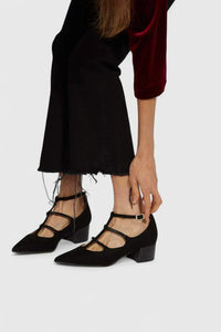 Lyn | Elegante Scarpe con Tacco Nero con Motivo Leopardato