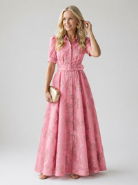 Violet & Grace | Abito Maxi con Motivo Floreale con Cintura