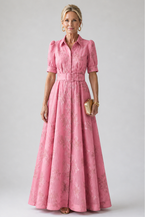 Violet & Grace | Abito Maxi con Motivo Floreale con Cintura