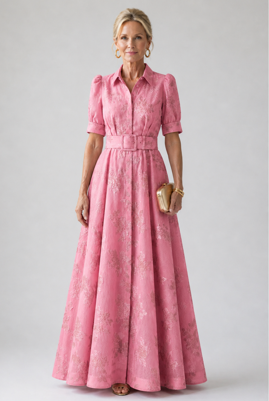 Violet & Grace | Abito Maxi con Motivo Floreale con Cintura