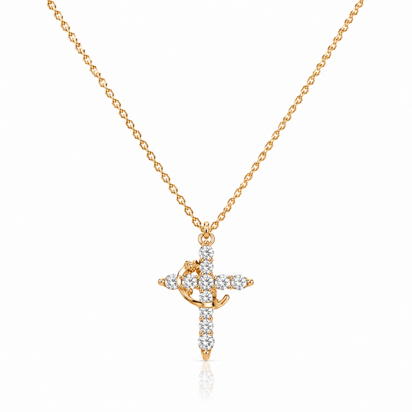 Cross & Crown | Collana Oro