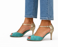 Roksana | Scarpe con Tacco in Pelle Vegana Blu