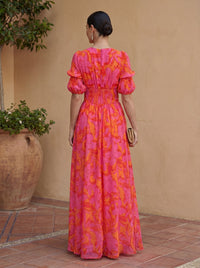 Olvera | Abito in Chiffon con Scollo a V con Spacco