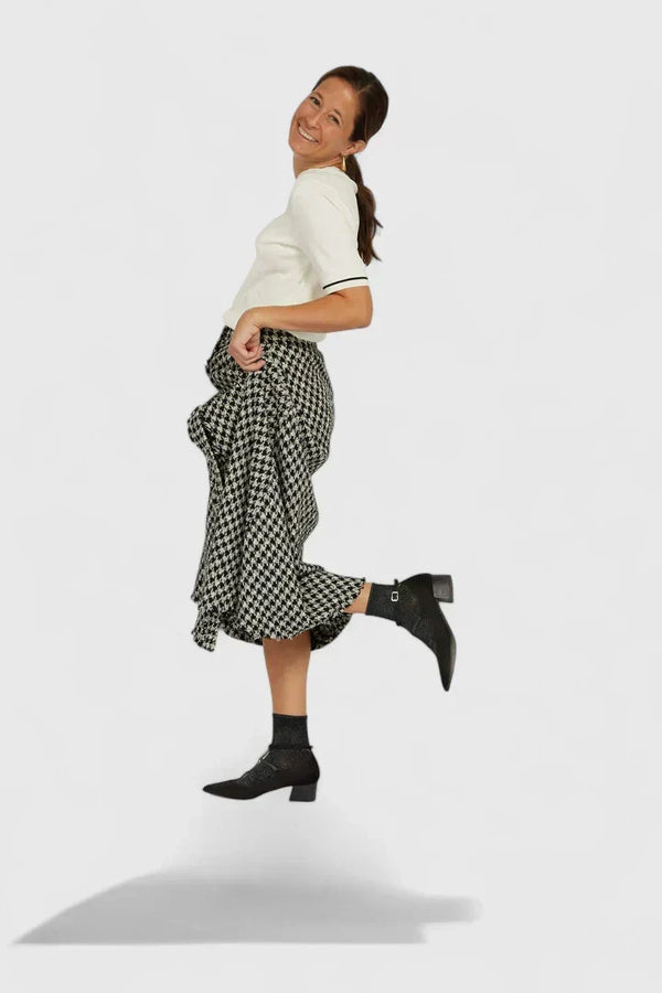 Lyn | Elegante Scarpe con Tacco Nero con Motivo Leopardato