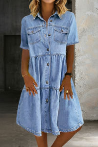 Sofía | Elegante Abito in Denim Azzurro
