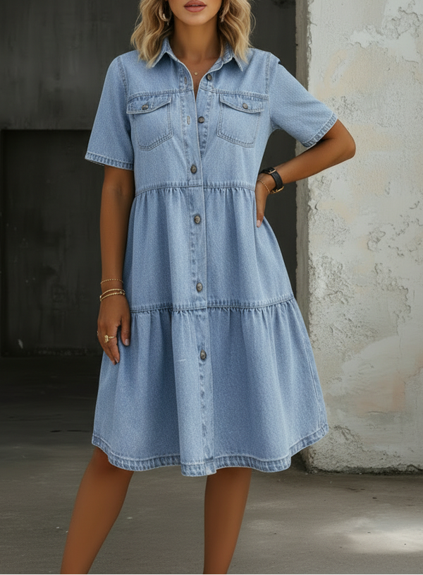 Sofía | Elegante Abito in Denim Azzurro