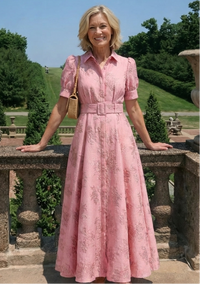 Violet & Grace | Abito Maxi con Motivo Floreale con Cintura