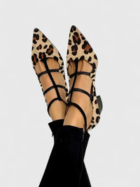 Lyn | Elegante Scarpe con Tacco Nero con Motivo Leopardato