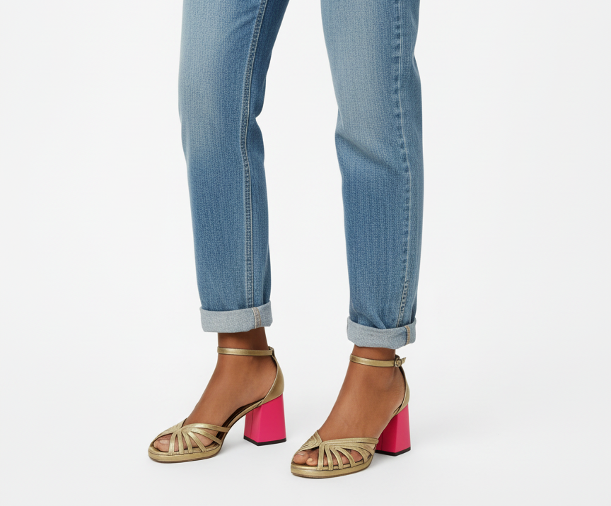 Veronica | Elegante Scarpe con Tacco Oro