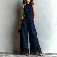 Halter Jumpsuit | Prodotto in Pizzo con Cintura