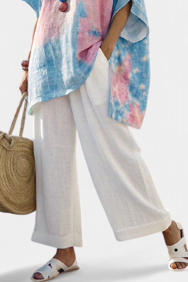Elisea | Pantaloni da Donna in Lino a Righe