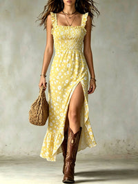 Maxi Floral Dress | Prodotto con Volant con Spacco