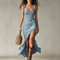 Jane | Boho Abito Maxi con Spacco