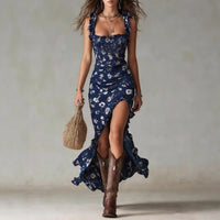 Zara | Boho Abito Maxi con Motivo Floreale con Spacco
