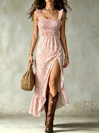 Maxi Floral Dress | Prodotto con Volant con Spacco