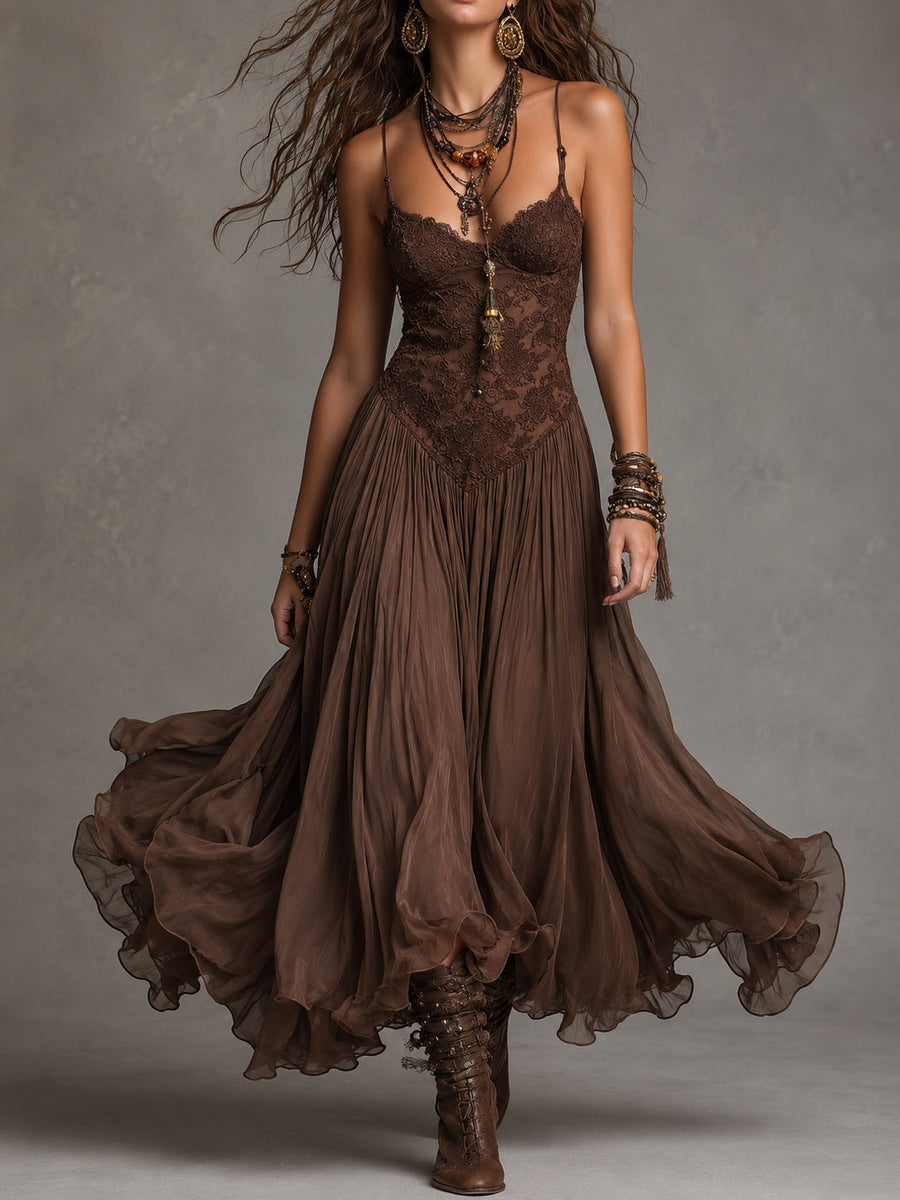 Gwenaëlle | Abito in Chiffon Plissettato