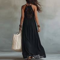 JADE | Abito Maxi in Pizzo con Collo Halter