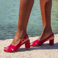 Céliane | Sandali Blu con Tacco Largo