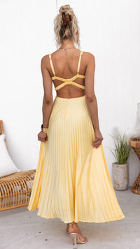 Violet & Grace | Abito Maxi con Scollo a V Plissettato