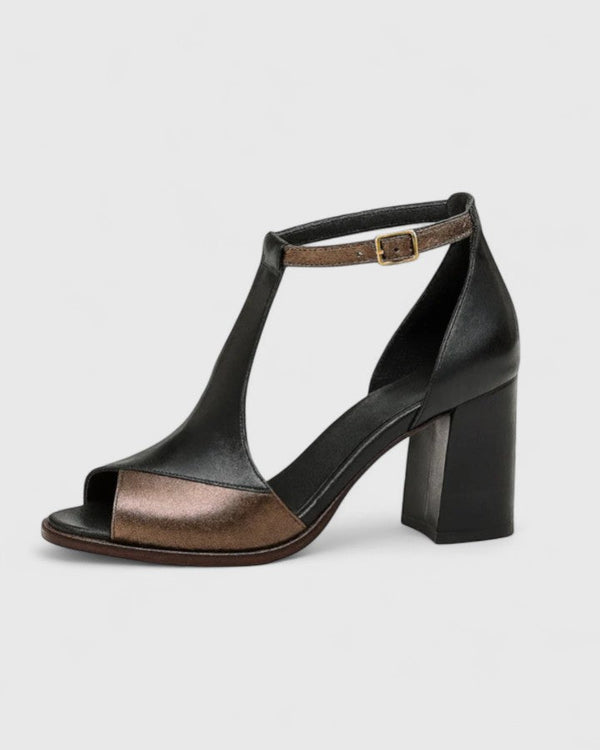 Elwira | Elegante Scarpe con Tacco in Pelle Vegana Nero