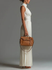 Victoire | Tuta in Chiffon Nero con Scollo a V Plissettato