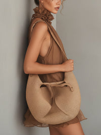 Bettina | Abito Mini Marrone con Collo Halter Senza Maniche