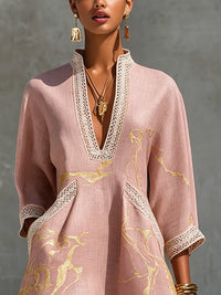 Ninon | Abito Mini in Pizzo Rosa all'Uncinetto