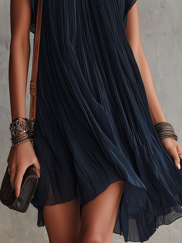 Apolline | Abito Mini in Chiffon con Motivo Floreale Plissettato