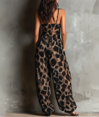 Roberte | Tuta in Chiffon con Collo Halter a Gamba Larga