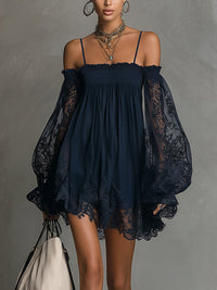Noemi | Abito Mini in Chiffon Blu Navy