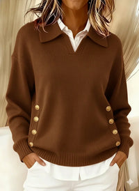 VARIETTE | Maglione in Maglia con Scollo a V con Colletto