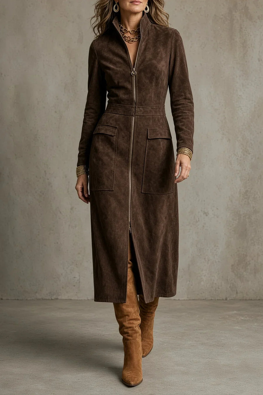 NATALIE | Vintage Abito Maxi con Zip