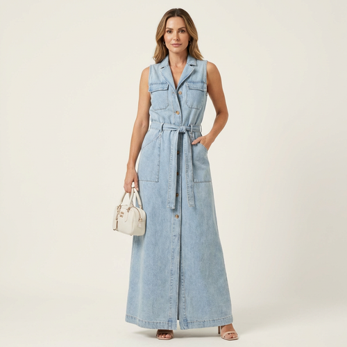 Georgina | Abito Maxi in Denim™