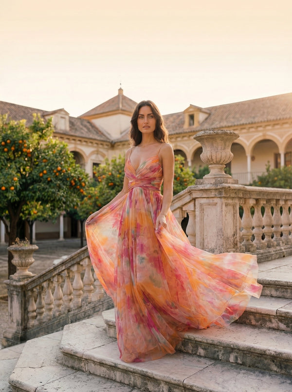 Marbella | Abito con Motivo Floreale