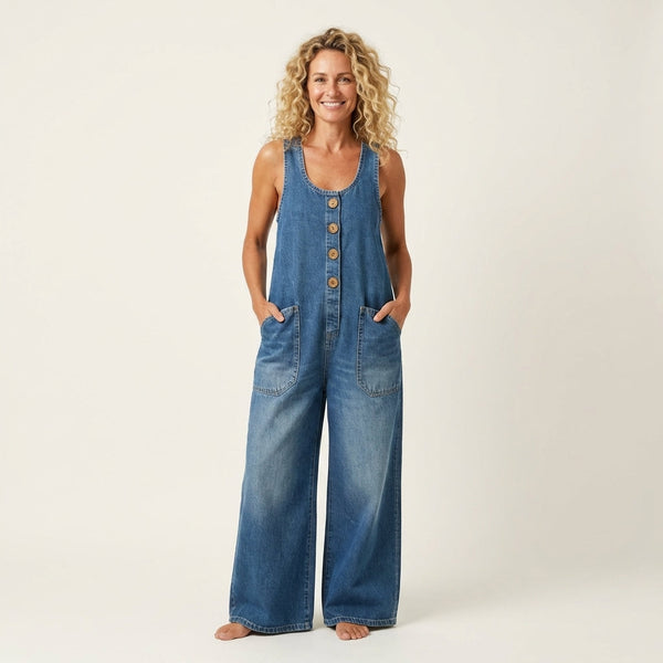 Liva | Tuta in Denim con Bottoni