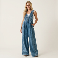 Griselda | Tuta in Denim Plissettato