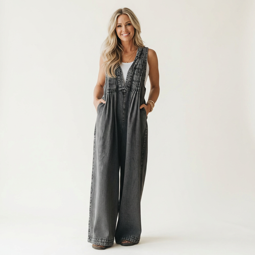 Griselda | Tuta in Denim Plissettato™