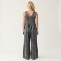 Griselda | Tuta in Denim Plissettato