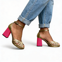Veronica | Elegante Scarpe con Tacco Oro