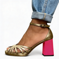 Veronica | Elegante Scarpe con Tacco Oro