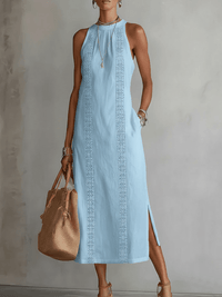 Corentine | Abito in Lino con Colletto con Tasche