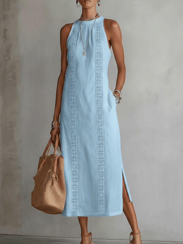 Corentine | Abito in Lino con Colletto con Tasche