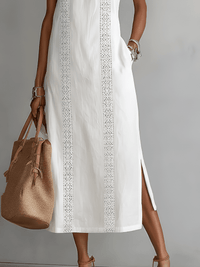 Corentine | Abito in Lino con Colletto con Tasche
