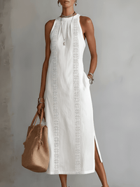 Corentine | Abito in Lino con Colletto con Tasche
