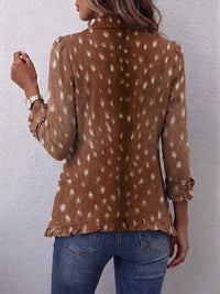 Hélène | Boho Giacca Marrone con Volant